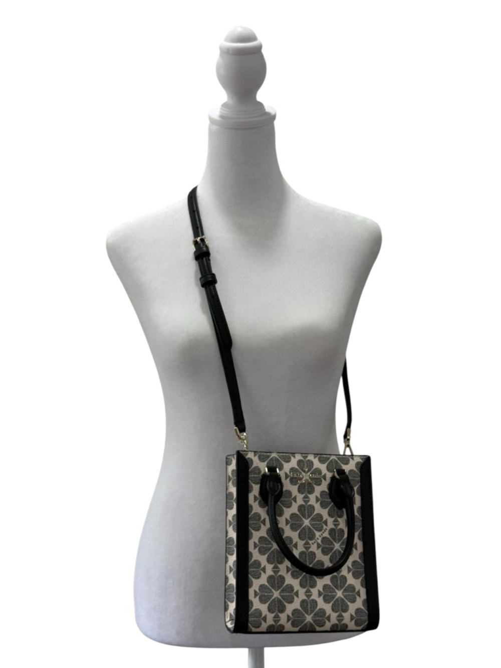 NWT Kate Spade Signature Spade Flower Mini Tote – Crossbody Black/White